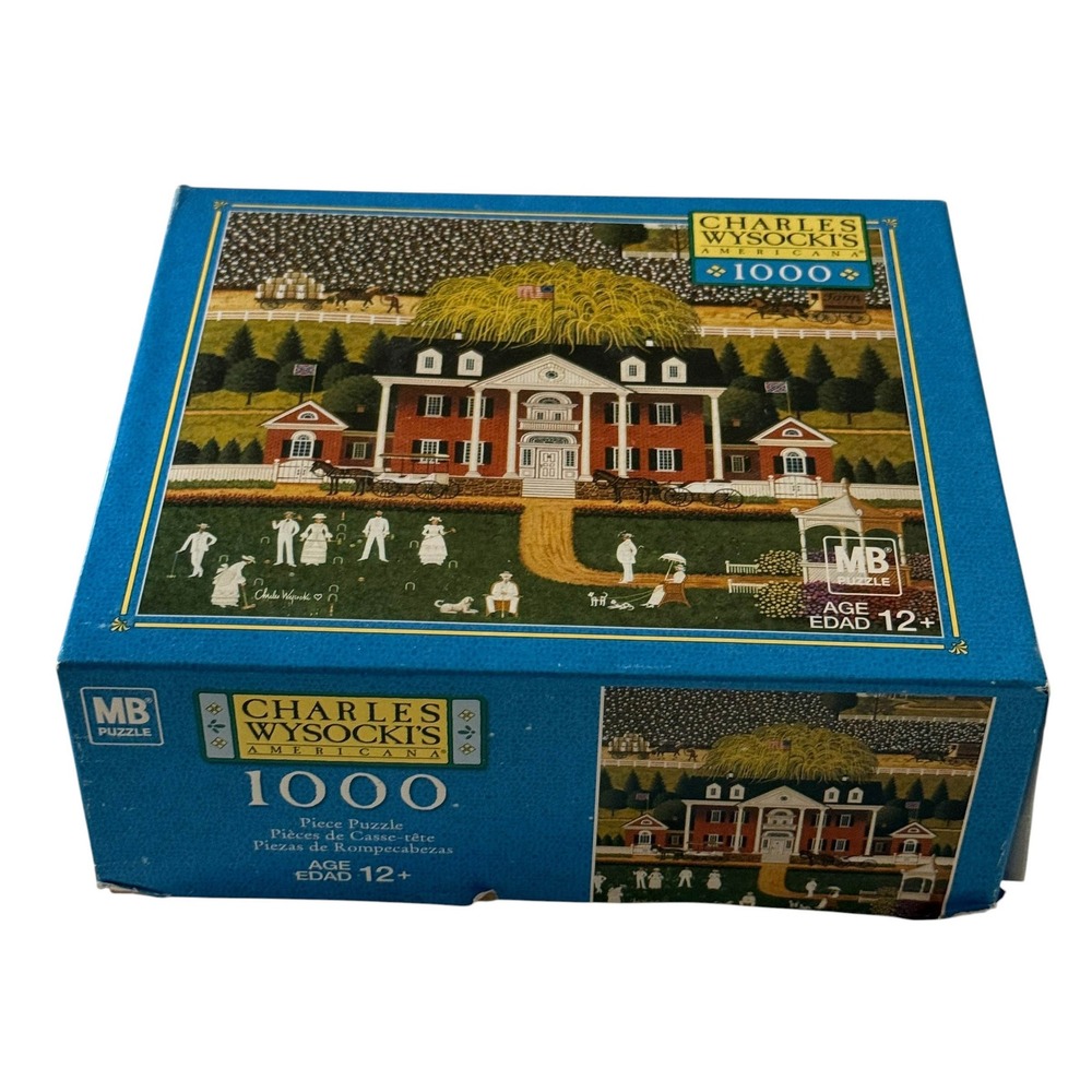 Charles Wysocki 1000 Piece Puzzle MB Puzzle Folk Art Plantation House Complete